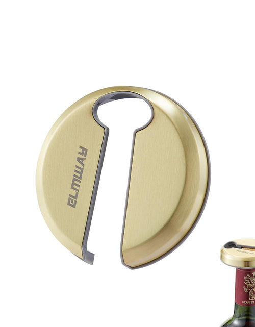 Charger l'image dans la visionneuse de galerie, ELMWAY Wine Foil Cutter Stainless Steel Wine Bottle Foil Cutter Foil Remover for Wine Bottles Blade Foil Paper Cutter Magnetic Foil Cutter Attached to Fridge Wine Gift for Wine Lovers (Golden)
