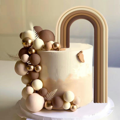 Décorations de gâteau Ours Balles colorées Gâteau d'anniversaire pour mariage, baby shower, fête d'anniversaire filles garçons (marron)