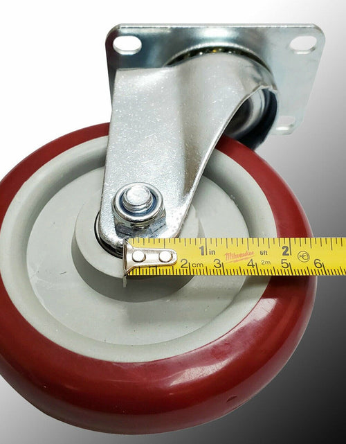 Load image into Gallery viewer, 4 Pack 5 Inch Caster Wheels Swivel Plate Polyurethane Wheels Heavy Duty Wheels
