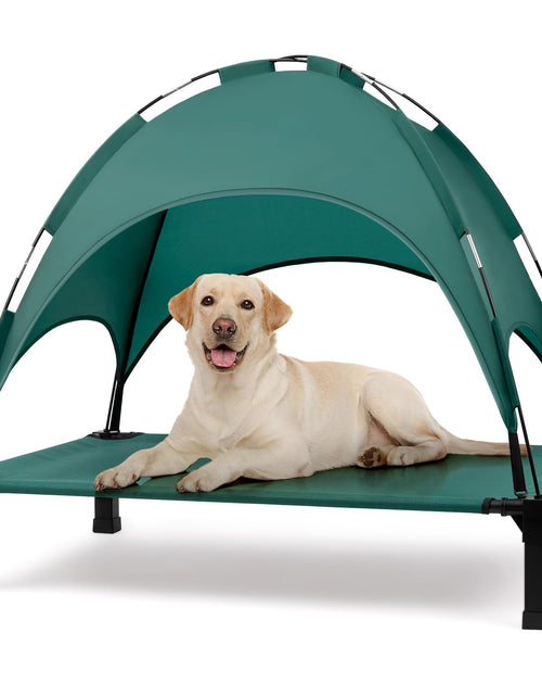 Charger l'image dans la visionneuse de galerie, Heeyoo Elevated Dog Bed with Canopy Outdoor Dog Bed Cot with Shade Tent Portable Raised Pet Cot Cooling Bed for Dogs
