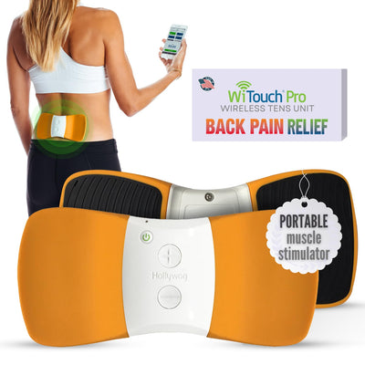 WiTouch Pro TENS Unit for Back Pain Relief & Recovery Wireless Wearable Muscle Stimulator Made in USA Gel Pads Included
