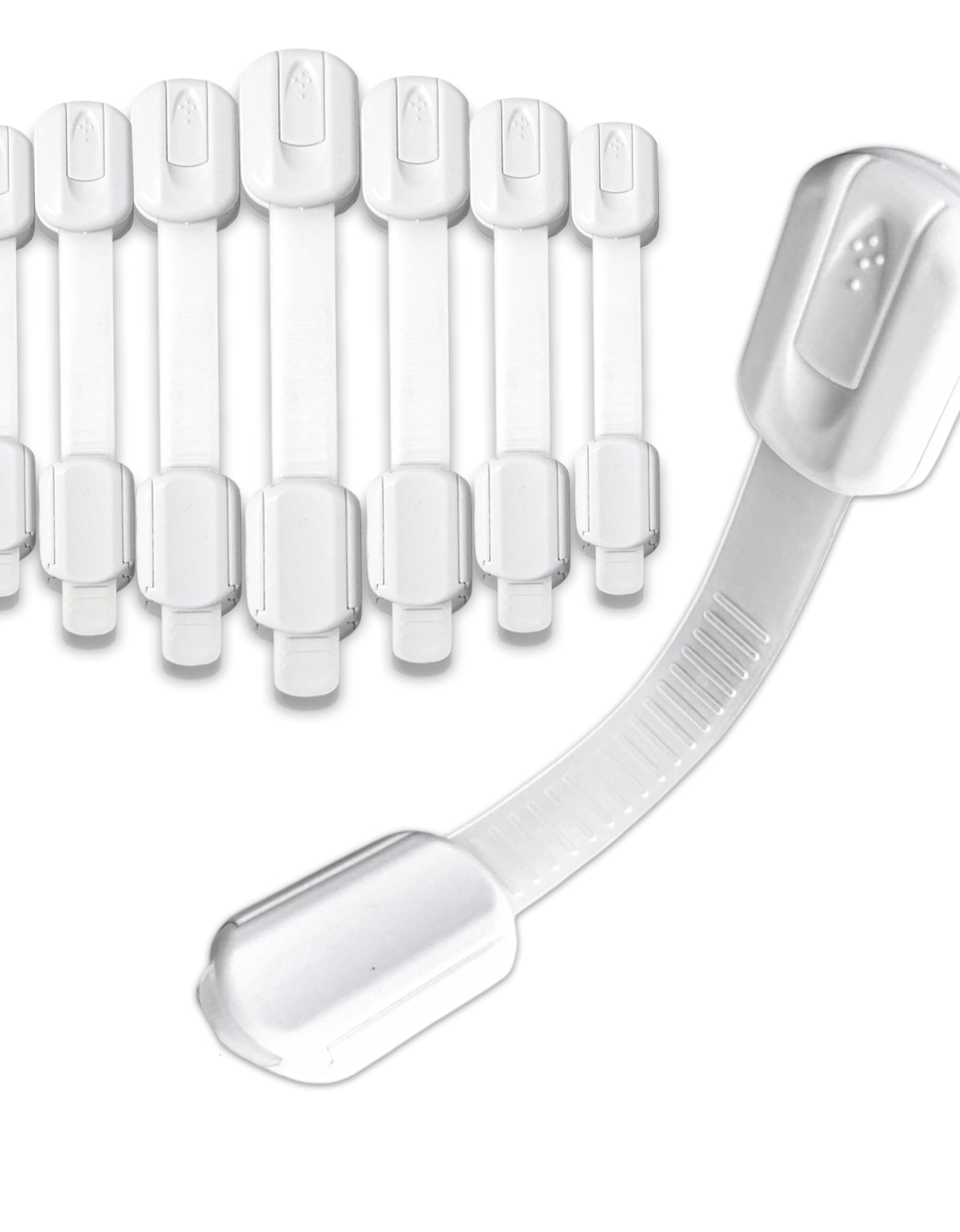 YTDSUP Baby Locks (16-Pack) Child Safety Cabinet Locks Child Safety Drawer Cupboard Oven Refrigerator Adhesive Locks(White)