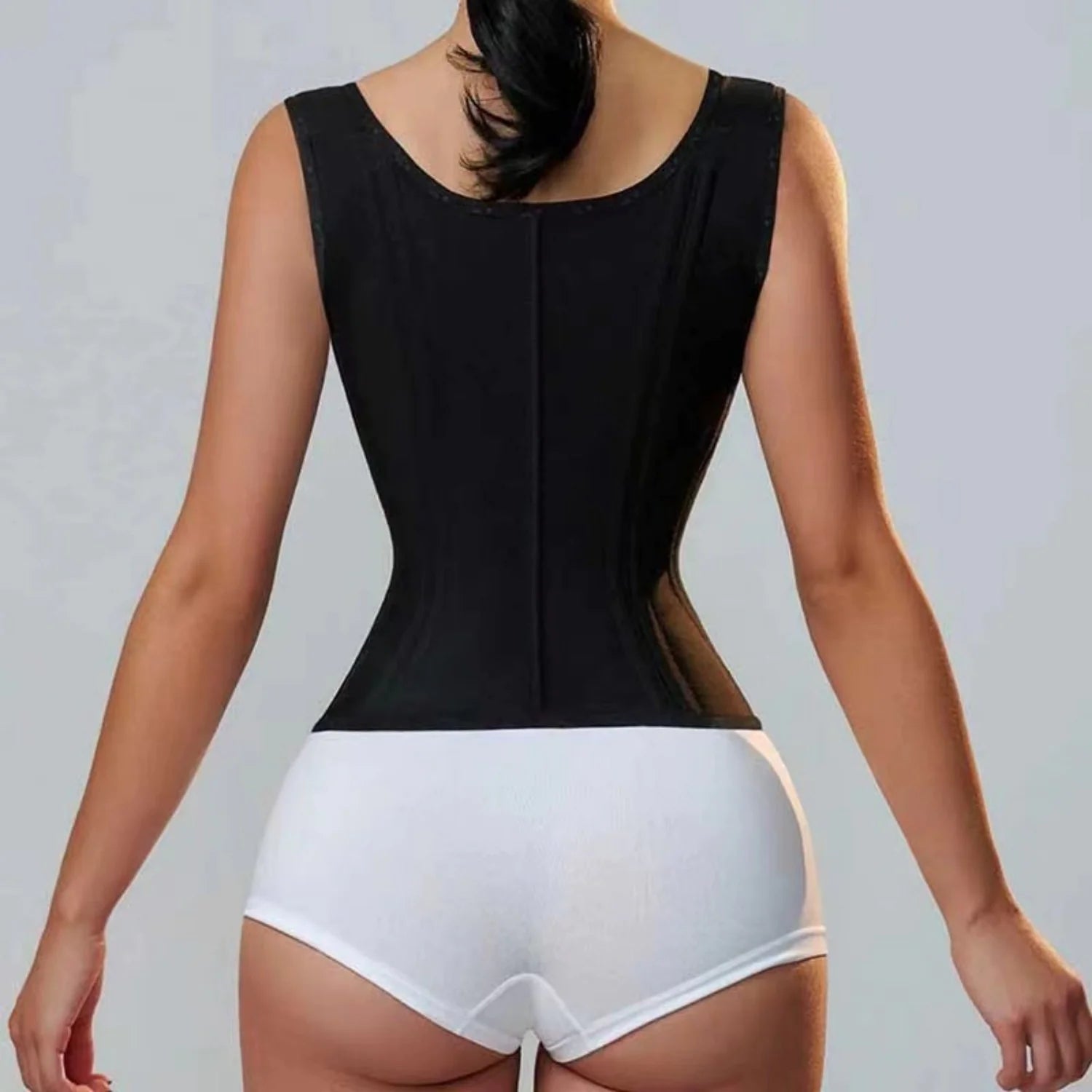 Retro Zipper Breasted Shapewear Top