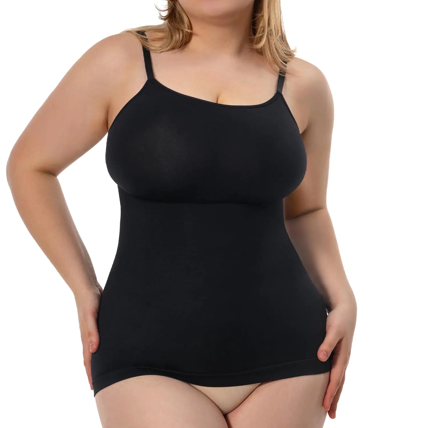 CHICFAN Camiseta sin mangas de talla grande para mujer, faja reductora, camiseta sin mangas de compresión, camisola moldeadora