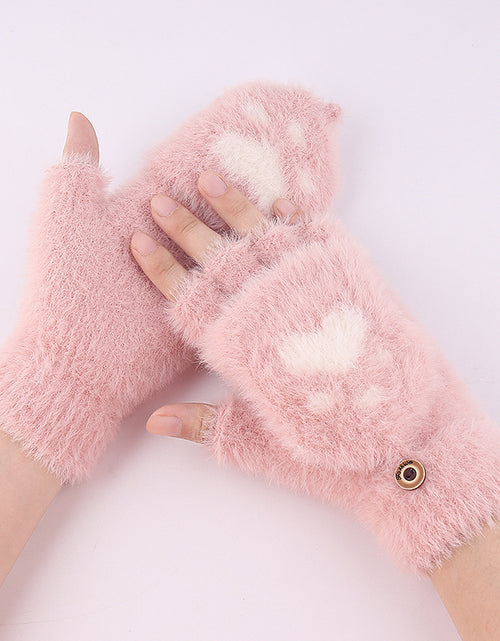 Charger l'image dans la visionneuse de galerie, Gants d'hiver tricotés patte de chat
