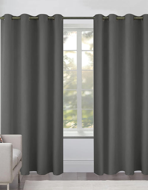 Cargar imagen en el visor de la galería, Blackout Curtains for Bedroom Pack of 2 Window Hanging Panels 52 x 84 inch Grey
