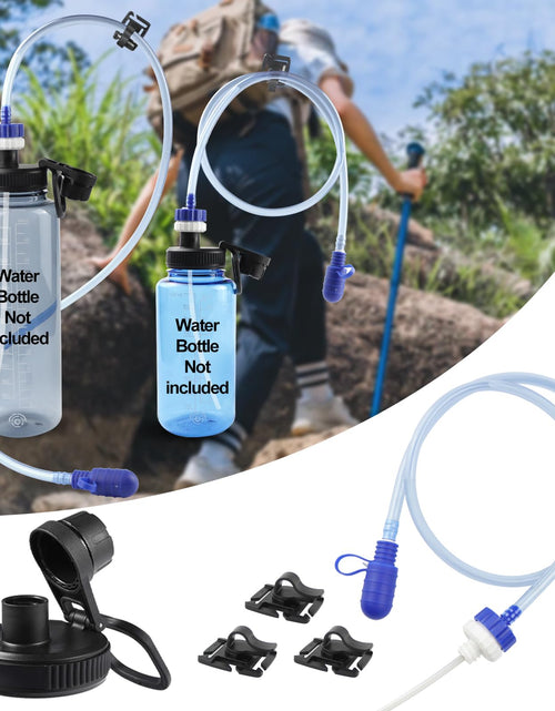 Load image into Gallery viewer, Hydration Adapter Kit for Nalgene Water Bottle with Cap Compatible with 32/48 oz Wide Mouth Water Bottles Outdoor Sports Accessories Use for Camping Cycling Hiking(White)
