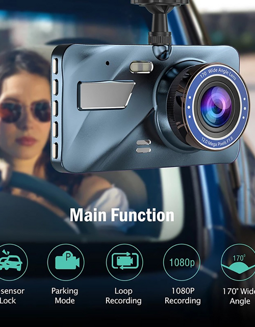 Load image into Gallery viewer, HD 1080P Car Dual Lens Dash Cam 4" DVR Recorder Front &amp; Rear Camera Night Vision
