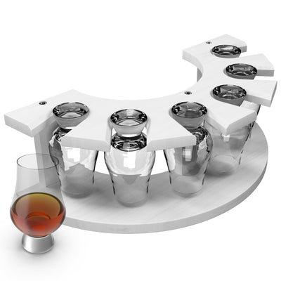 Storage Box for Glencairn Whisky Glass6 Whiskey Glasses Holder for Organizer Sturdy Construction to Prevent Bumping Whisky Storage Leather Case - The Perfect Whisky Gift (white)(no Glasses)