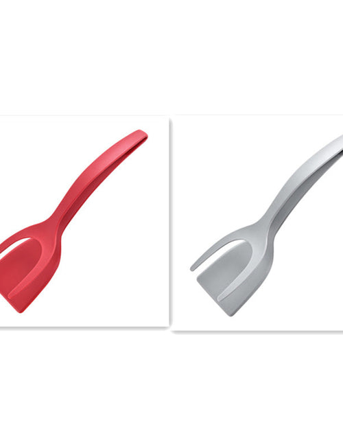 Cargar imagen en el visor de la galería, Pinzas 2 en 1 para sujetar y voltear huevos, pinzas para espátula, pinzas para panqueques, huevo frito, tostadas francesas, tortilla, accesorios de cocina invertidos
