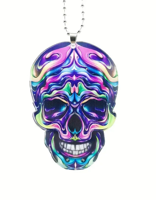 Cargar imagen en el visor de la galería, Colgante acrílico Calavera Neón para Accesorios de Coche y Bolso
