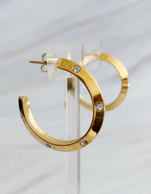 Cargar imagen en el visor de la galería, Arracadas Dimensiones con Incrustaciones de Joyas
