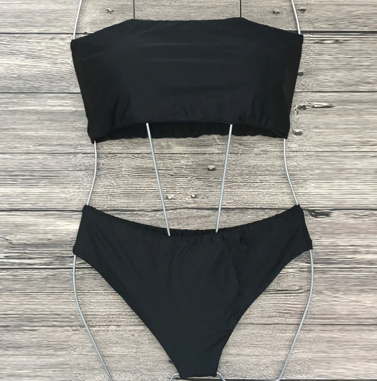 New Sexy Strapless High-Waisted Bikini Swimwear