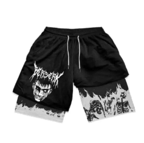 Load image into Gallery viewer, Anime Berserk 2-in-1 Men&#39;s Gym Shorts with 3D Print
