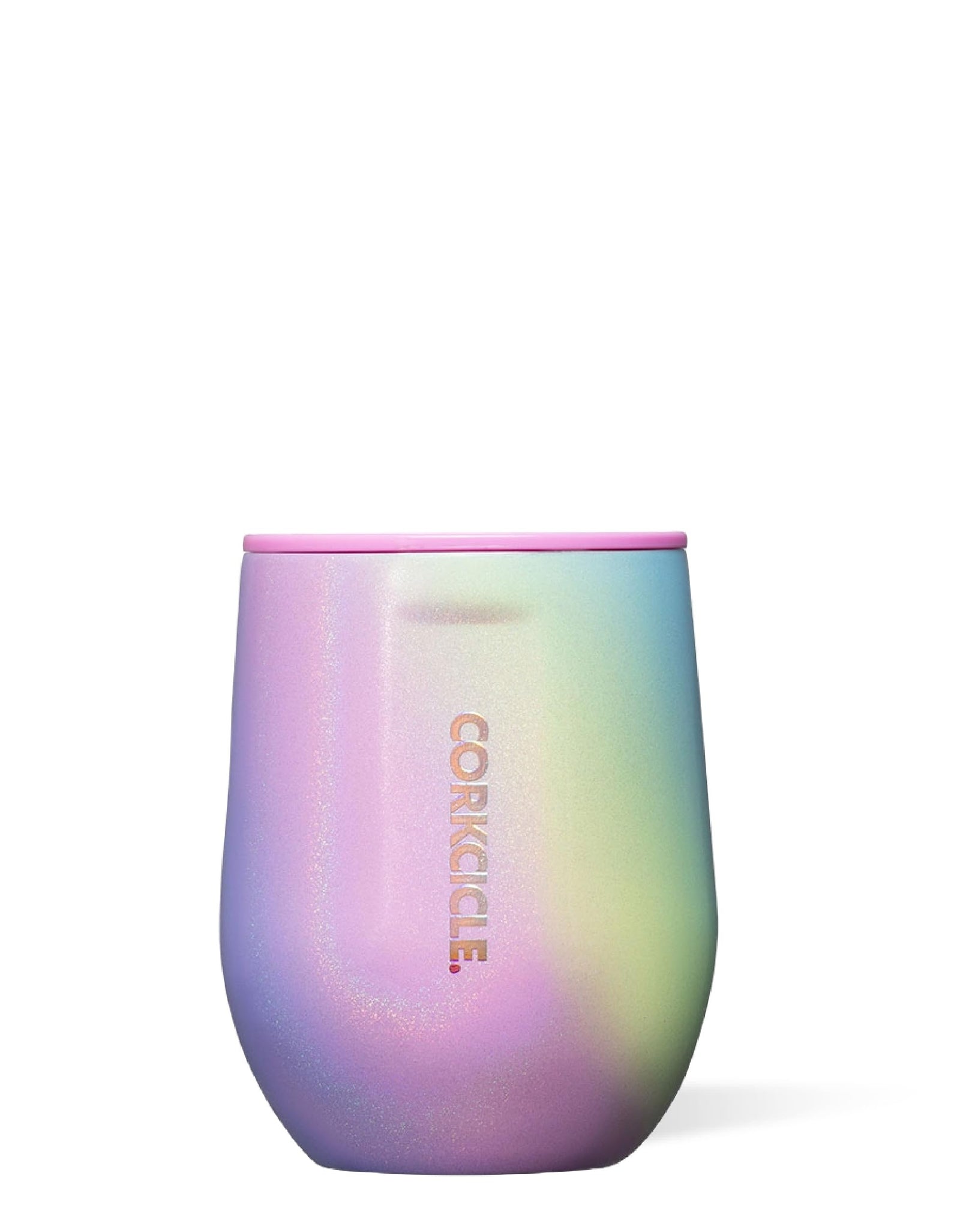 Corkcicle Stemless Insulated Wine Glass Tumbler Rainbow Unicorn 12 oz – Stainless Steel Stemless Wine Glass Keeps Beverages Cold for 6 Hours Hot for 3 Hours – Non-Slip Easy-Grip Insulated Cup