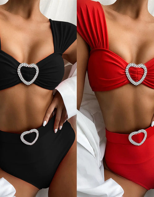Load image into Gallery viewer, 2020 New Women&#39;s Solid Color Heart Bikini Swimwear
