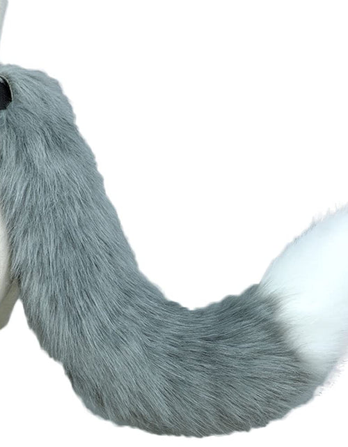 Load image into Gallery viewer, Fluffy Faux Fur Wolf Fox Tail Animal Tail Cosplay Fancy Dress Anime Dress Up Party Accessories (Grey&amp;White)
