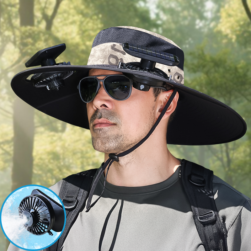 Gorra con ventilador solar UPF50+, gorra con ventilador solar y carga USB - Gorra solar refrescante, sombrero de pescador, pesca al aire libre, ocio al aire libre, camping, senderismo, trabajo al aire libre, ocio al aire libre
