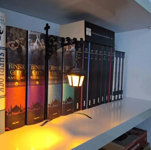 Load image into Gallery viewer, T Library Bookshelf Lighting Lantern Metal Craftwork
