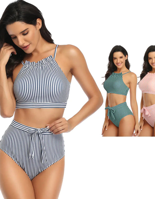 Load image into Gallery viewer, New European and American Striped Bikini Swimwear
