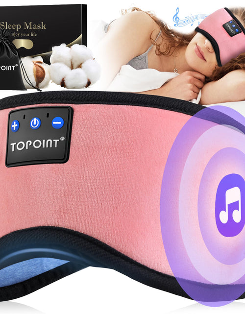 Charger l'image dans la visionneuse de galerie, TOPOINT Sleep Mask Headphones Bluetooth 5.2 Wireless Blackout Eye Mask for Women Men Sleeping Travel Meditation Gifts Cool Gadgets with Speakers MusicMicrophone Noise Canceling Ear Plugs USB C

