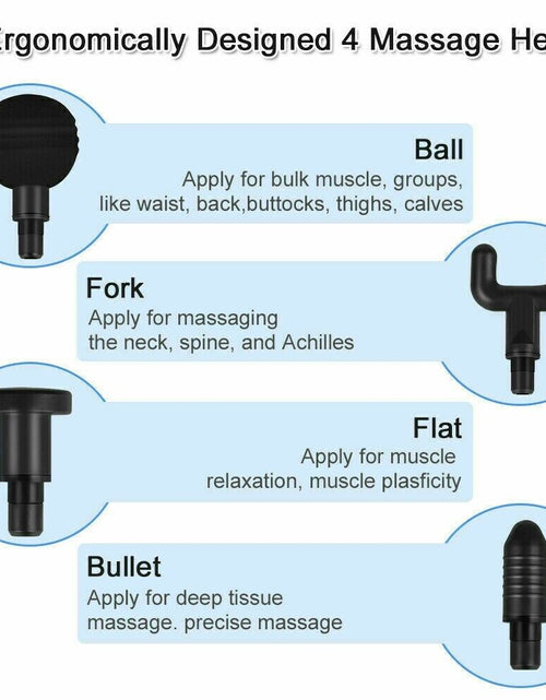 Load image into Gallery viewer, Massage Gun Percussion Massager Deep Tissue Muscle Vibrating Relaxing + 4 Heads
