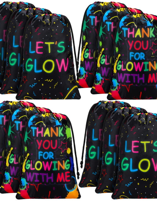 Cargar imagen en el visor de la galería, Sadnyy Bolsas con Cordón que Brillan en la Oscuridad, Artículos para Fiestas Luminosas, Bolsas de Regalo, Bolsas de Neón para Decoraciones de Fiestas Temáticas de los 80 y 90 (36 Piezas)
