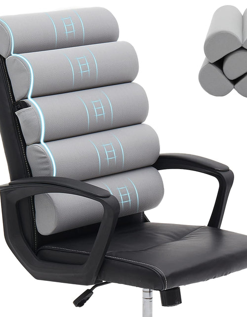 Cargar imagen en el visor de la galería, Almohada de soporte lumbar para silla de oficina/silla de escritorio/sofáAlmohada de soporte para la espalda ajustableFunda de malla transpirableCojín de respaldo semicircular patentado de 6 pliegues para colgar en la silla de oficinaSuavidad media

