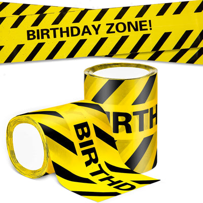 Kasyat, 2 rollos de cinta de fiesta de construcción de 40 metros, cinta de fiesta temática de construcción, cinta de precaución de fiesta para suministros de fiesta de cumpleaños de construcción, decoraciones de construcción (estilo clásico)