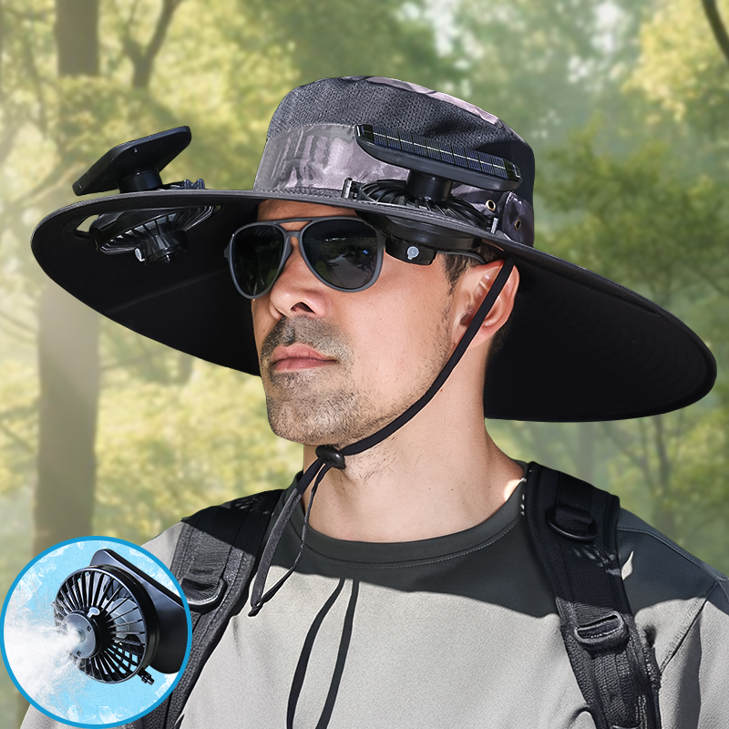 Gorra con ventilador solar UPF50+, gorra con ventilador solar y carga USB - Gorra solar refrescante, sombrero de pescador, pesca al aire libre, ocio al aire libre, camping, senderismo, trabajo al aire libre, ocio al aire libre