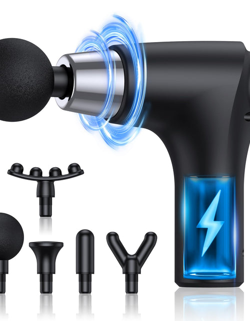 Charger l'image dans la visionneuse de galerie, SORUDEL Massage Gun Deep Tissue Massage Gun for Back Pain Relief with 5 Heads 6speed Black
