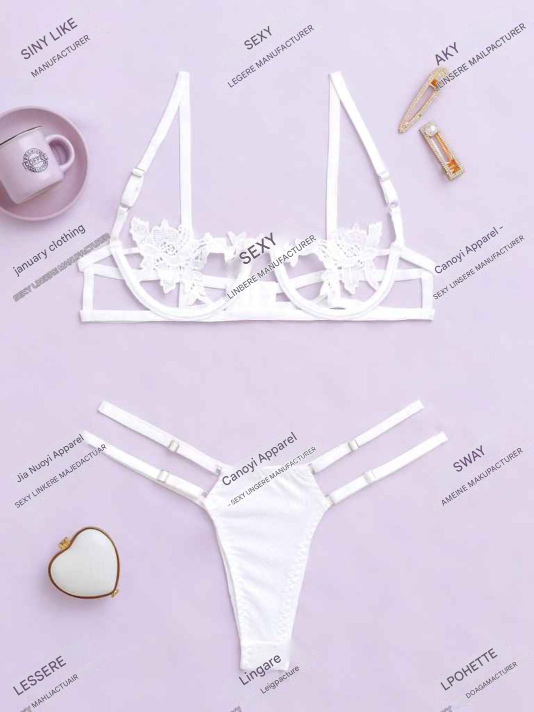 Lace Overlay Bustier Set - Lingerie Collection