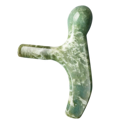 LEOSENSE Jade Trigger Point Massage Tool-Deep Tissue Massage- Reflexology Acupressure Massage Tools for Full Body Relaxing Myofascial Release Pain Relief Real Energy Jade Natural Self-Massage Bar