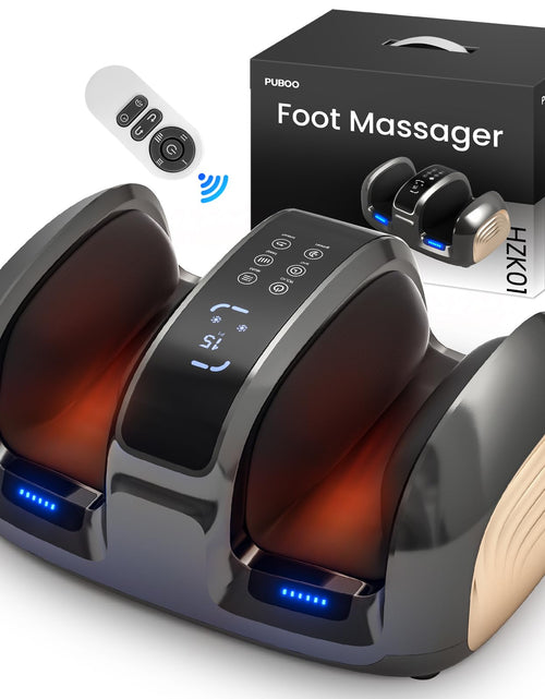Charger l'image dans la visionneuse de galerie, Puboo Shiatsu Foot Massager with Heat for Plantar Fasciitis for Circulation and Pain Relief Wireless Remote Control 3 Speeds 3 Massage Modes with Timer Premium Gift Box Fits Up to a Male US-14
