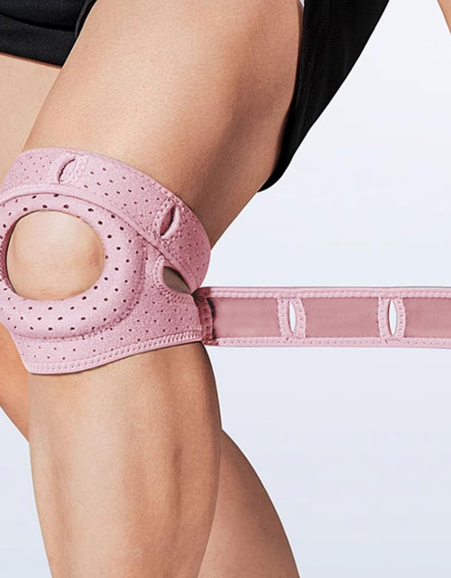 Load image into Gallery viewer, yourjoy Adjustable Compression Knee Patellar Pad Tendon Support Sleeve Brace for Men Women - Arthritis Pain Injury Recovery Running Workout (style 1 Pink)
