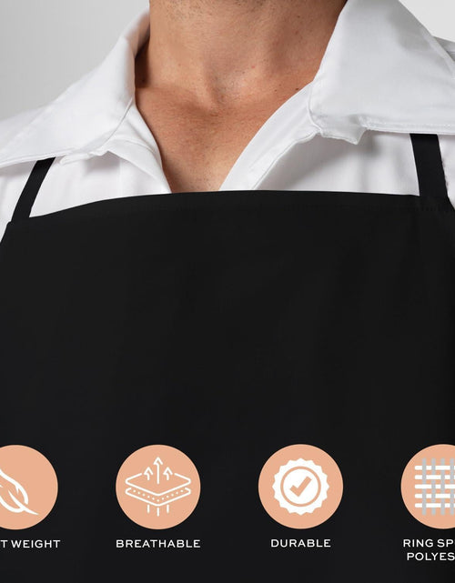 Load image into Gallery viewer, Black Aprons Bulk 12 Pack Commercial Chef Bib Apron for Kitchen One Size Unisex
