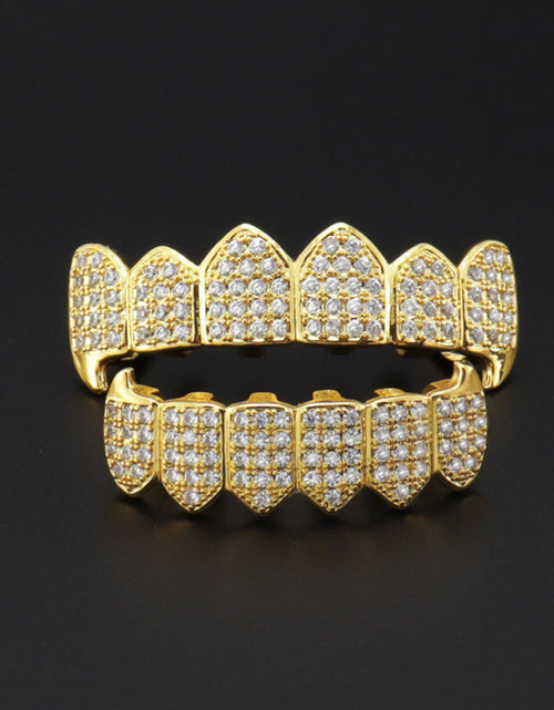 Cargar imagen en el visor de la galería, Hip Hop Grillz with Copper and Gold Tooth Decor
