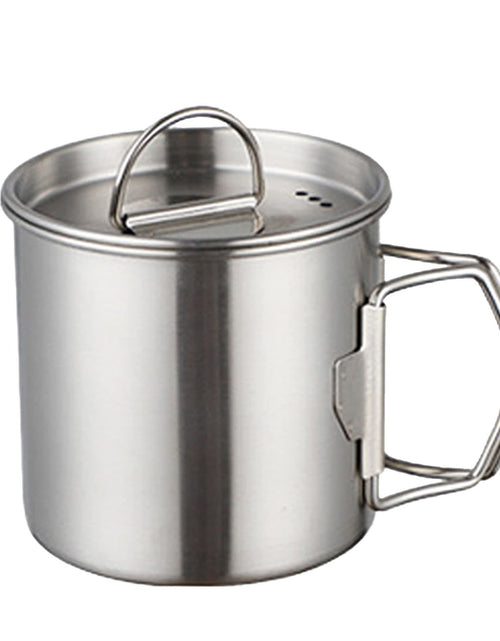 Load image into Gallery viewer, Tomotato Camping Cup with Lid Stainless Steel Water Cup Mug with Foldable Handles and Lid Portable Backpacking Mugs for Outdoor Camping Hiking(350ml)
