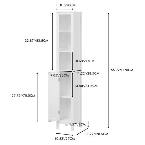 Load image into Gallery viewer, 66.92 Inch Tall Bathroom Storage Cabinet
