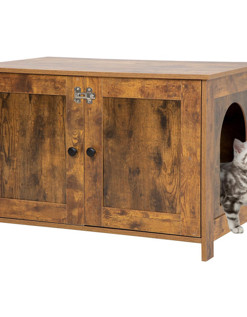 Charger l'image dans la visionneuse de galerie, BestPet Cat Litter Box Enclosure Furniture HiddenWooden Cat Washroom Furniture Storage Cabinet Pet Crate House End Table with Removable DividerLarge EnoughFit Most Cats and Litter Box
