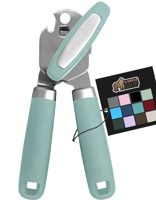 Load image into Gallery viewer, The Original GORILLA GRIP Heavy Duty Stainless Steel Smooth Edge Manual Can Opener and Bottle Openers Soft Handle Rust Proof Oversized Handheld Easy Turn Knob Multifunctional Kitchen Tool Mint
