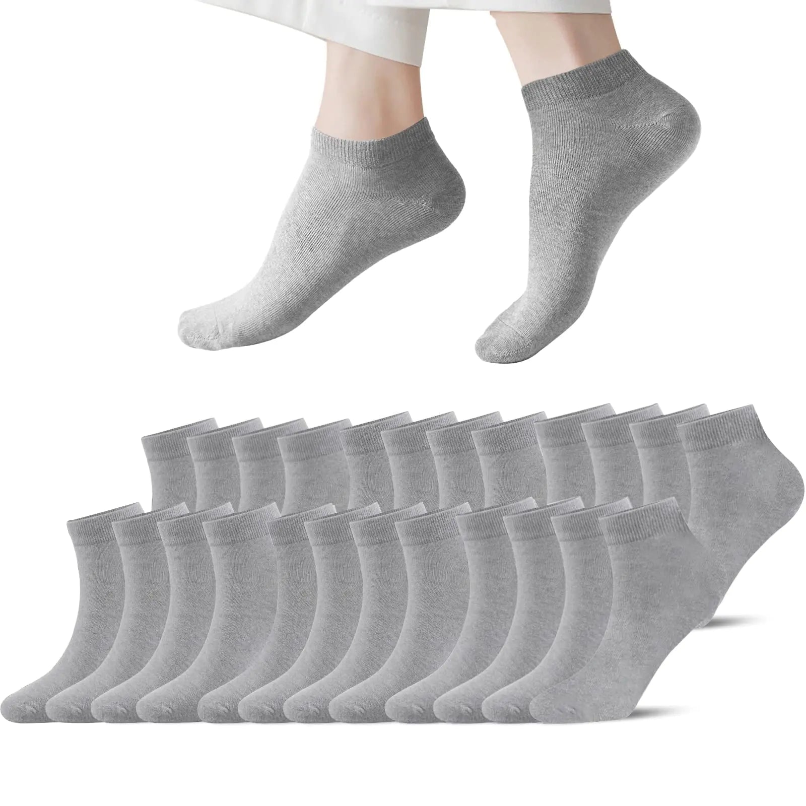 Calcetines Invisibles Tobilleros de Corte Bajo para Mujer Hombre Calcetines Cortos Deportivos de Algodón Finos Ligeros Clásicos Casuales 12 Pares