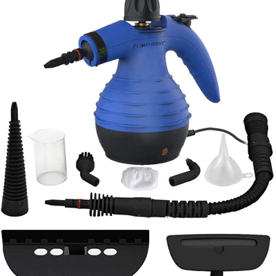 Comforday Handheld Pressurized Steam Cleaner- Multi- Purpose Steamer with 9-Piece Accessories Steam Cleaning Machine for Stain Removal Curtains Car Seats Floor Window