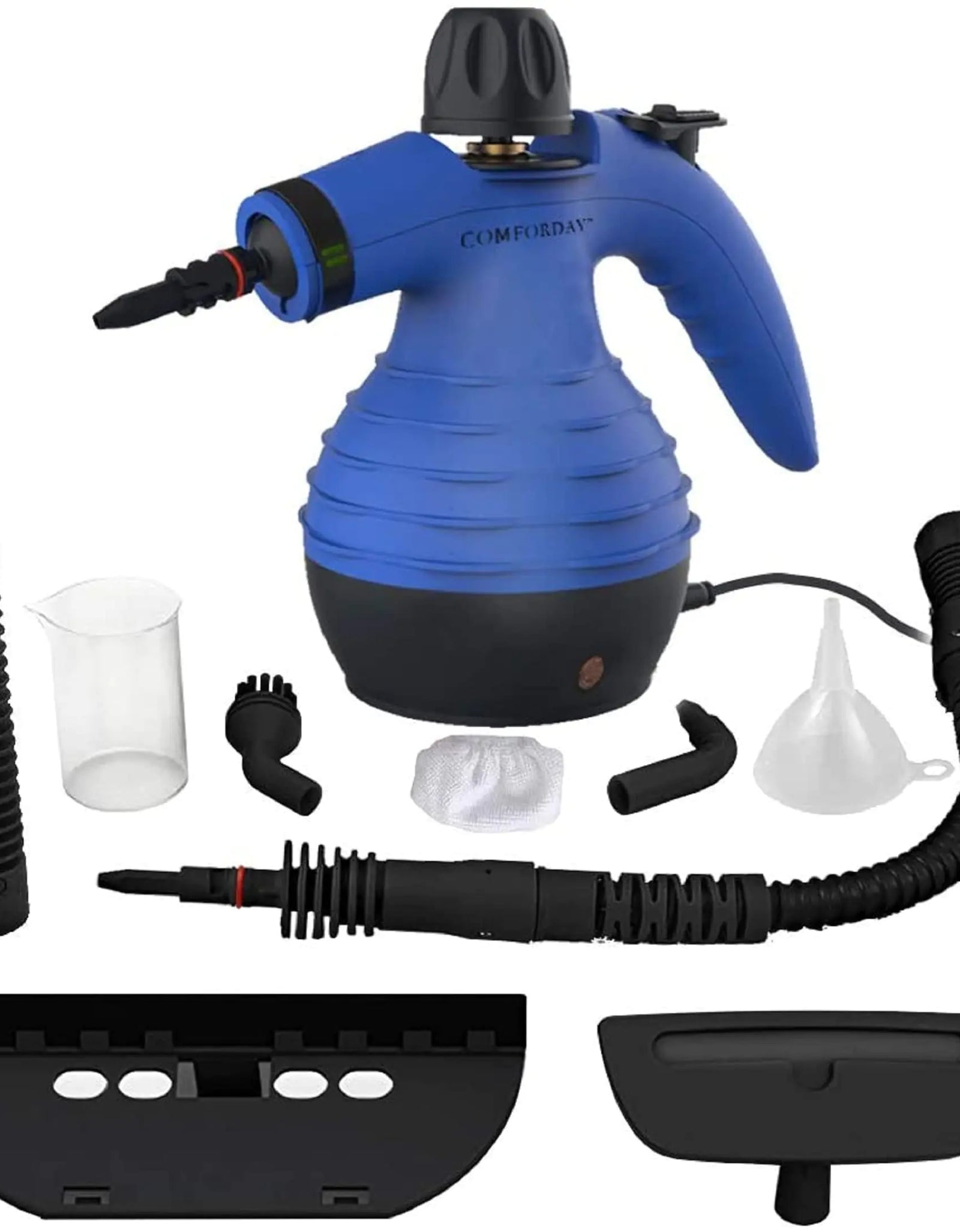 Comforday Handheld Pressurized Steam Cleaner- Multi- Purpose Steamer with 9-Piece Accessories Steam Cleaning Machine for Stain Removal Curtains Car Seats Floor Window