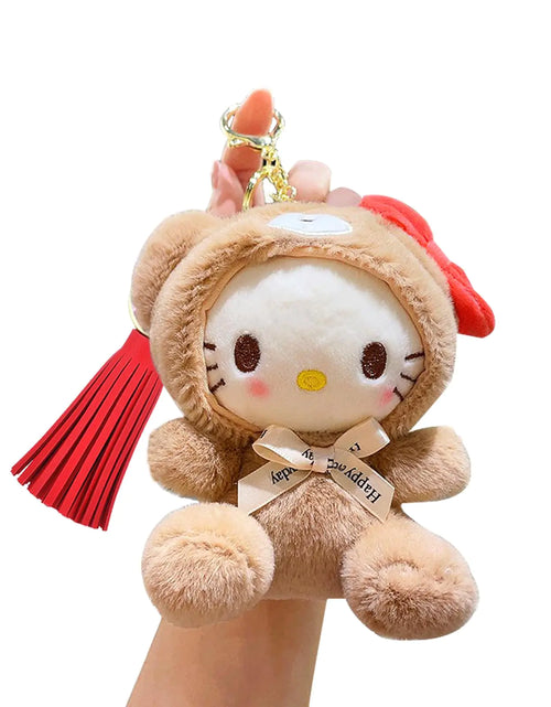 Charger l'image dans la visionneuse de galerie, Keylotnal Joli porte-clés en peluche pour femme, 5 porte-clés de dessin animé pour voiture, accessoires décoratifs pour sac à dos et sac à main
