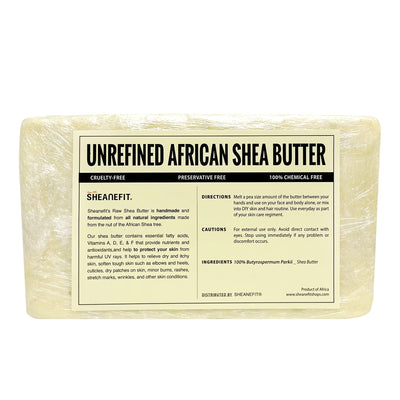 Sheanefit Raw Unrefined Ivory African Shea Butter Bulk Bar- Use Alone Mix with Other to Make Unique DIY Body Butter Ivory Bulk Block Bars (5 Pounds)