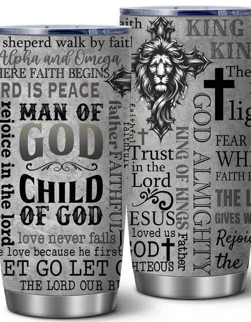 Load image into Gallery viewer, ATHAND Christian Man Of God Bible Verse 20oz Insulated Tumbler | Stainless Steel Vacuum Tumbler Travel Coffee Mugs | Birthday Gifts for Men1 Pcs
