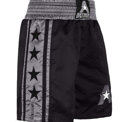 Anthem Athletics Classic Boxing Shorts Men Boxing Shorts Women - Machine Washable Boxing Trunks Boxer Shorts Costume Muay Thai Shorts - Black & Grey - X-Large