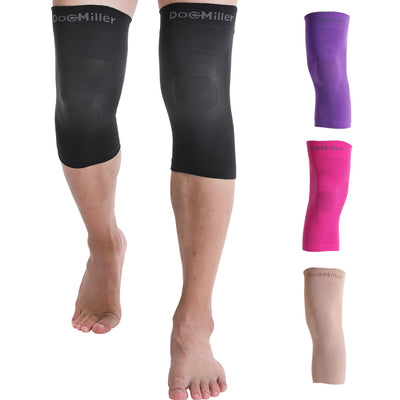 Doc Miller 2 Pack Knee Compression Sleeve Brace for Men & Women - Best Support for Gym Workout Running Sports ACL Meniscus Tear Arthritis Joint Pain Relief & Injury Recovery
