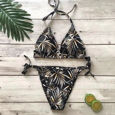 2019 New Women's Triangle Print Bikini Swimwear